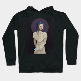 The Keeper. Whimsical female character artwork portrait. Hoodie